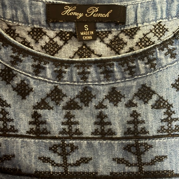 Honey Punch Blue and Black Halter Sundress - Picture 3 of 3